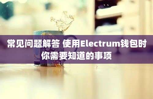 常见问题解答 使用Electrum钱包时你需要知道的事项