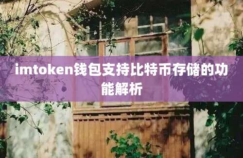 imtoken钱包支持比特币存储的功能解析