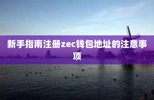 新手指南注册zec钱包地址的注意事项