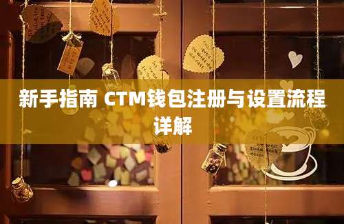 新手指南 CTM钱包注册与设置流程详解