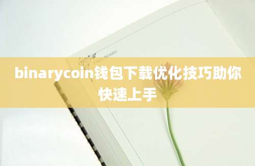 binarycoin钱包下载优化技巧助你快速上手