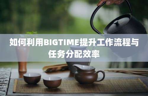 如何利用BIGTIME提升工作流程与任务分配效率