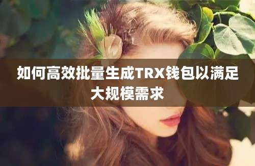 如何高效批量生成TRX钱包以满足大规模需求